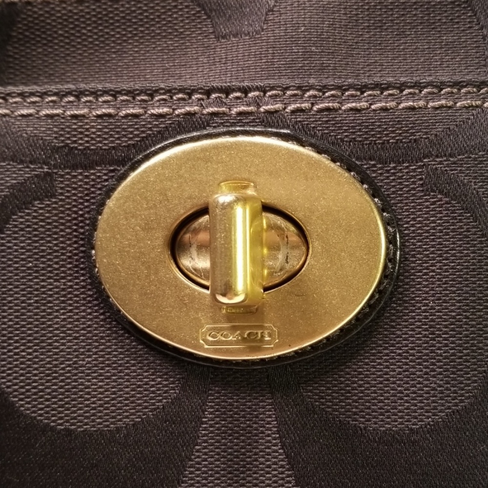 Coach "Rare" Madeline black canvas/leather bag - Picture 4 of 8